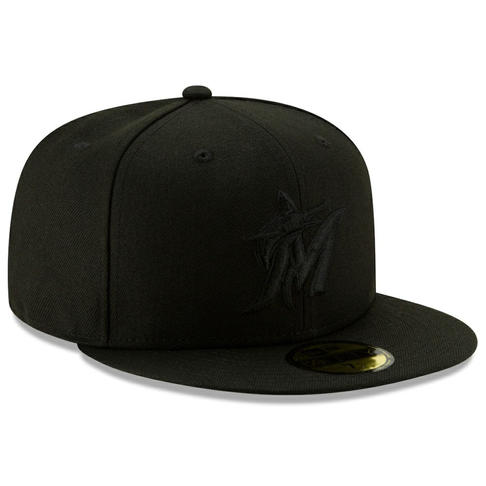 Miami Marlins New Era 2019 Black-on-Black 59FIFTY Fitted Hat Sale