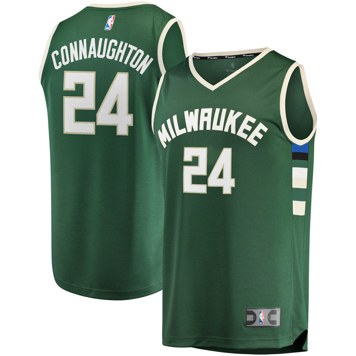 Fanatics Pat Connaughton Milwaukee Bucks Fast Break Replica Jersey Icon Edition Hunter Green