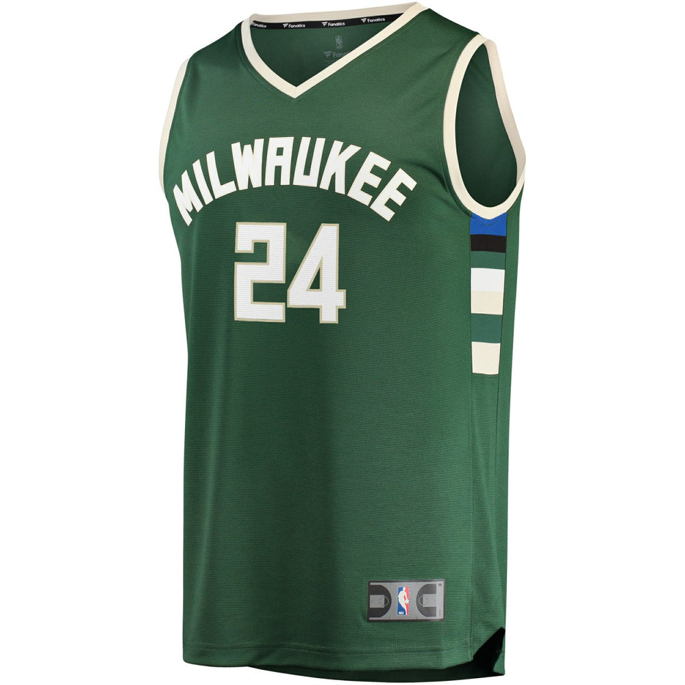 Fanatics Pat Connaughton Milwaukee Bucks Fast Break Replica Jersey Icon Edition Hunter Green