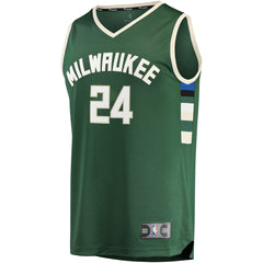 Fanatics Pat Connaughton Milwaukee Bucks Fast Break Replica Jersey Icon Edition Hunter Green