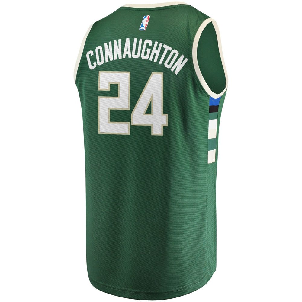 Fanatics Pat Connaughton Milwaukee Bucks Fast Break Replica Jersey Icon Edition Hunter Green