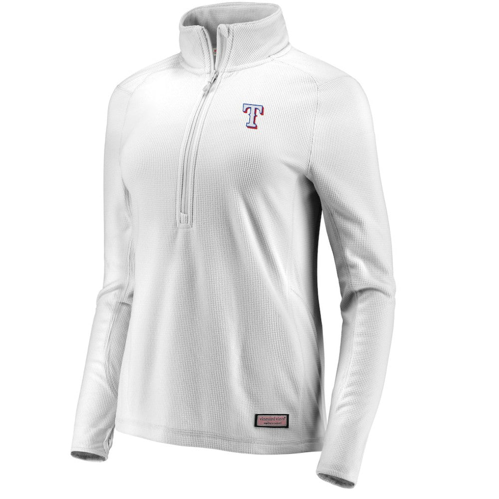 Texas Rangers Vineyard Vines Women's Performance Grid Half-Zip Pullover Top Online