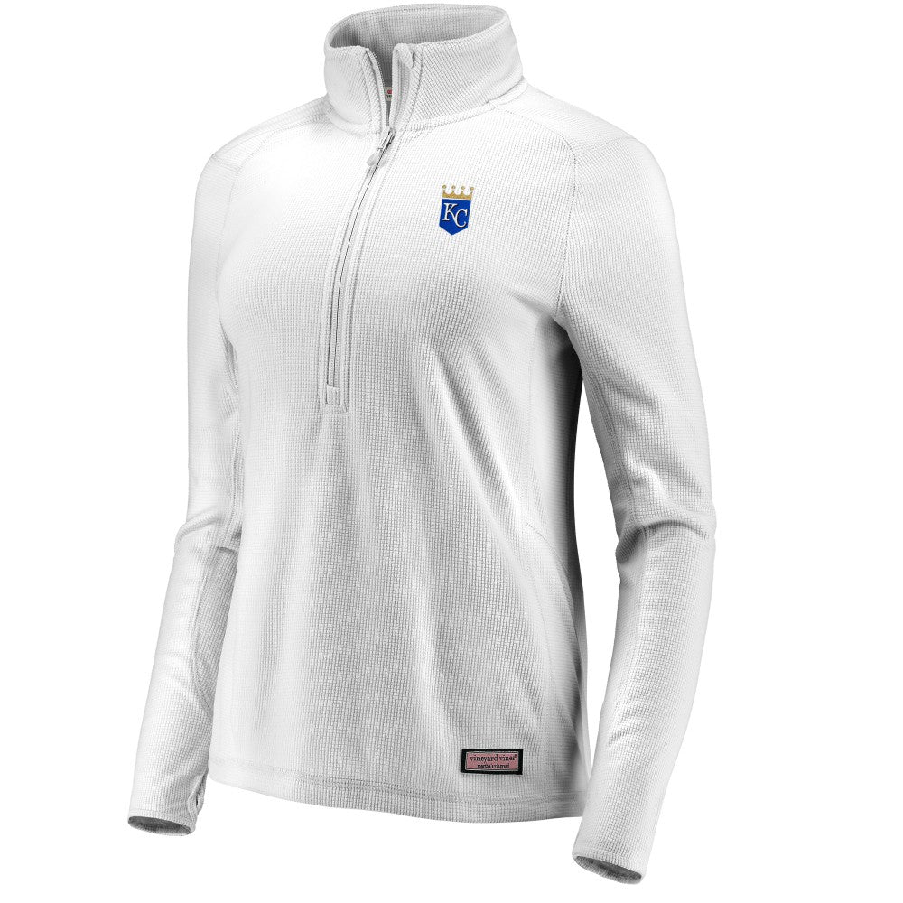 Kansas City Royals Vineyard Vines Women's Performance Grid Half-Zip Pullover Top Online