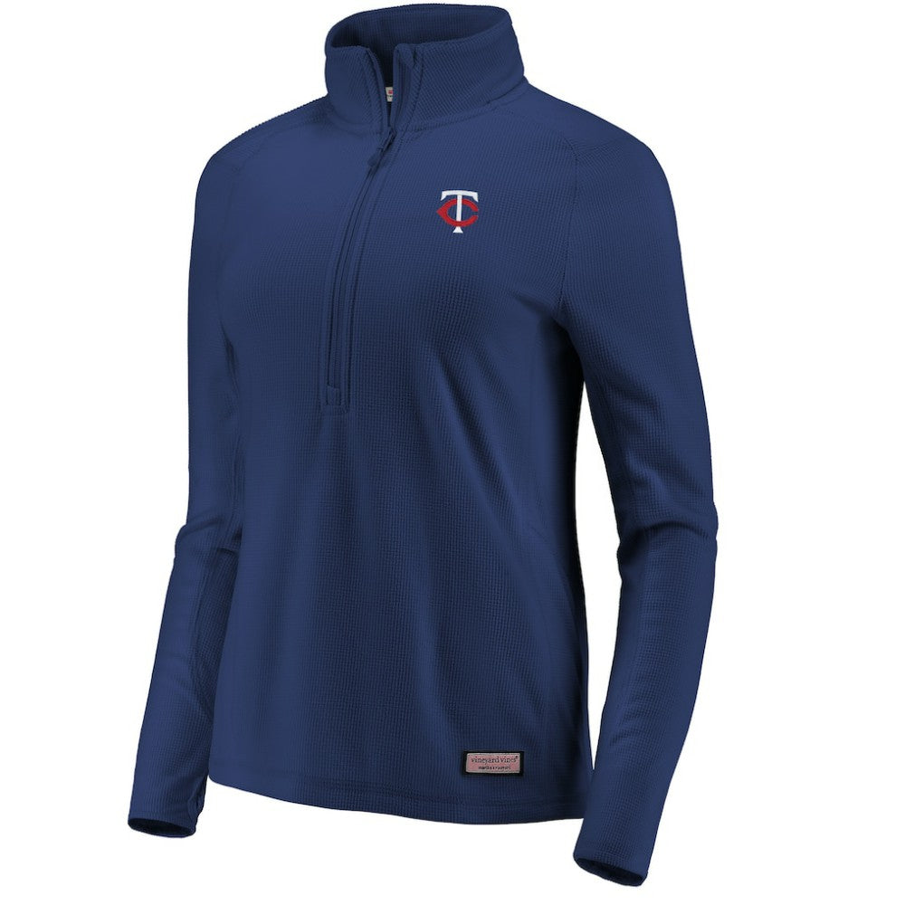 Minnesota Twins Vineyard Vines Women's Performance Grid Half-Zip Pullover Top for sale