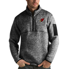 Arizona Cardinals Antigua Fortune Quarter-Zip Pullover Jacket - Heather Black - NFL