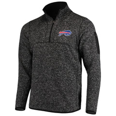 Buffalo Bills Antigua Fortune Quarter-Zip Pullover Jacket - Heathered Black - NFL