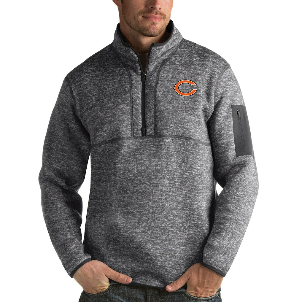 Chicago Bears Antigua Fortune Quarter-Zip Pullover Jacket - Charcoal - NFL