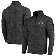 Chicago Bears Antigua Fortune Quarter-Zip Pullover Jacket - Heather Black - NFL
