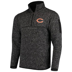 Chicago Bears Antigua Fortune Quarter-Zip Pullover Jacket - Heather Black - NFL