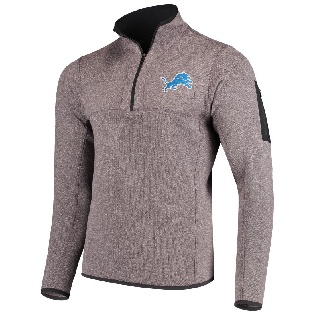 Detroit Lions Antigua Fortune Quarter-Zip Pullover Jacket - Charcoal - NFL