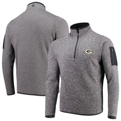 Green Bay Packers Antigua Fortune Quarter-Zip Pullover Jacket - Charcoal - NFL