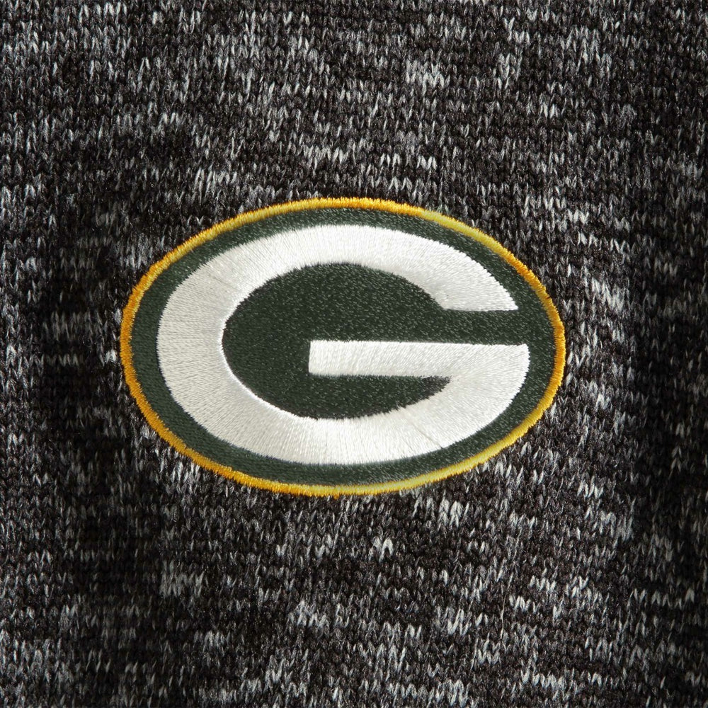 Green Bay Packers Antigua Fortune Quarter-Zip Pullover Jacket - Heather Black - NFL