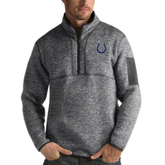 Indianapolis Colts Antigua Fortune Quarter-Zip Pullover Jacket - Charcoal - NFL