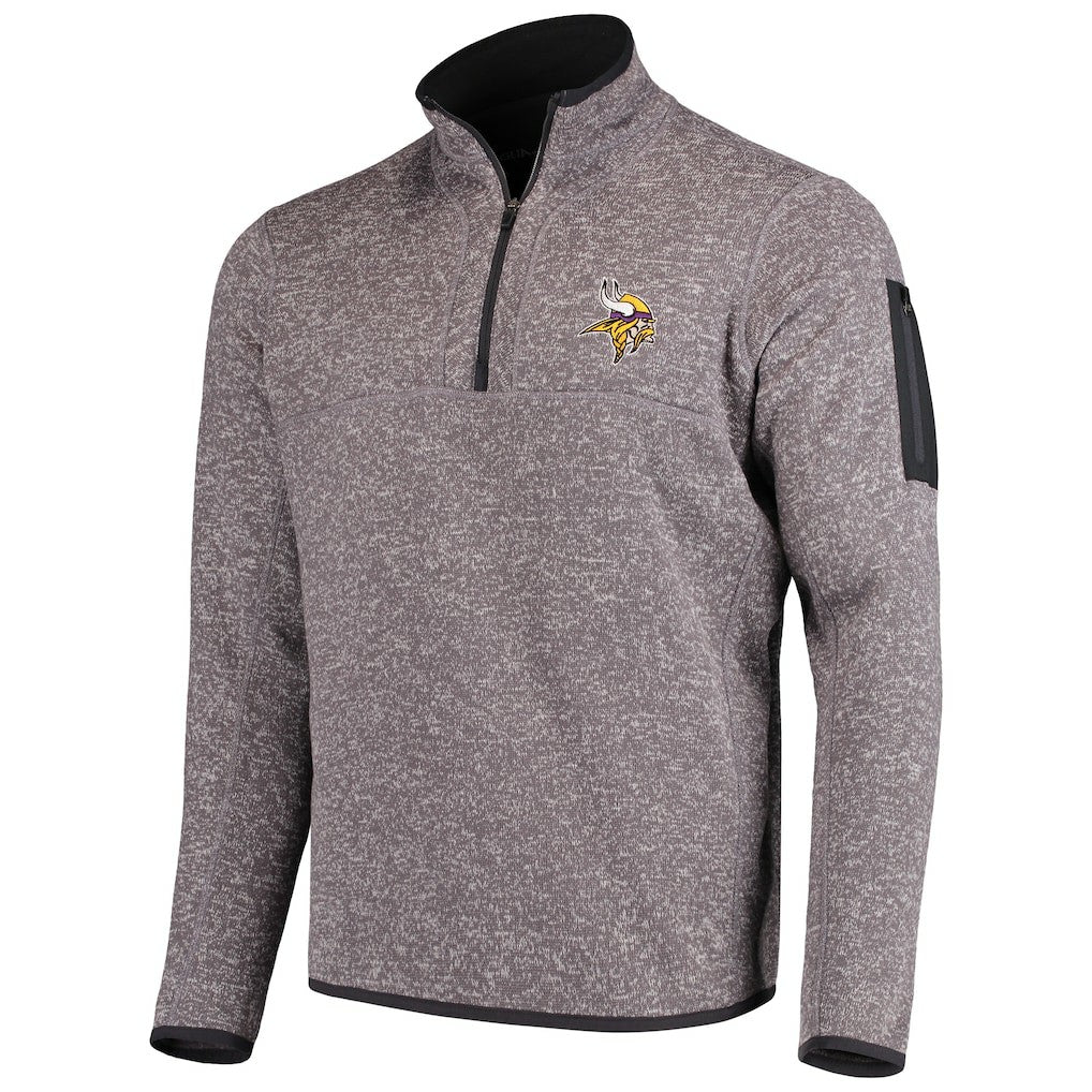 Minnesota Vikings Antigua Fortune Quarter-Zip Pullover Jacket - Charcoal - NFL