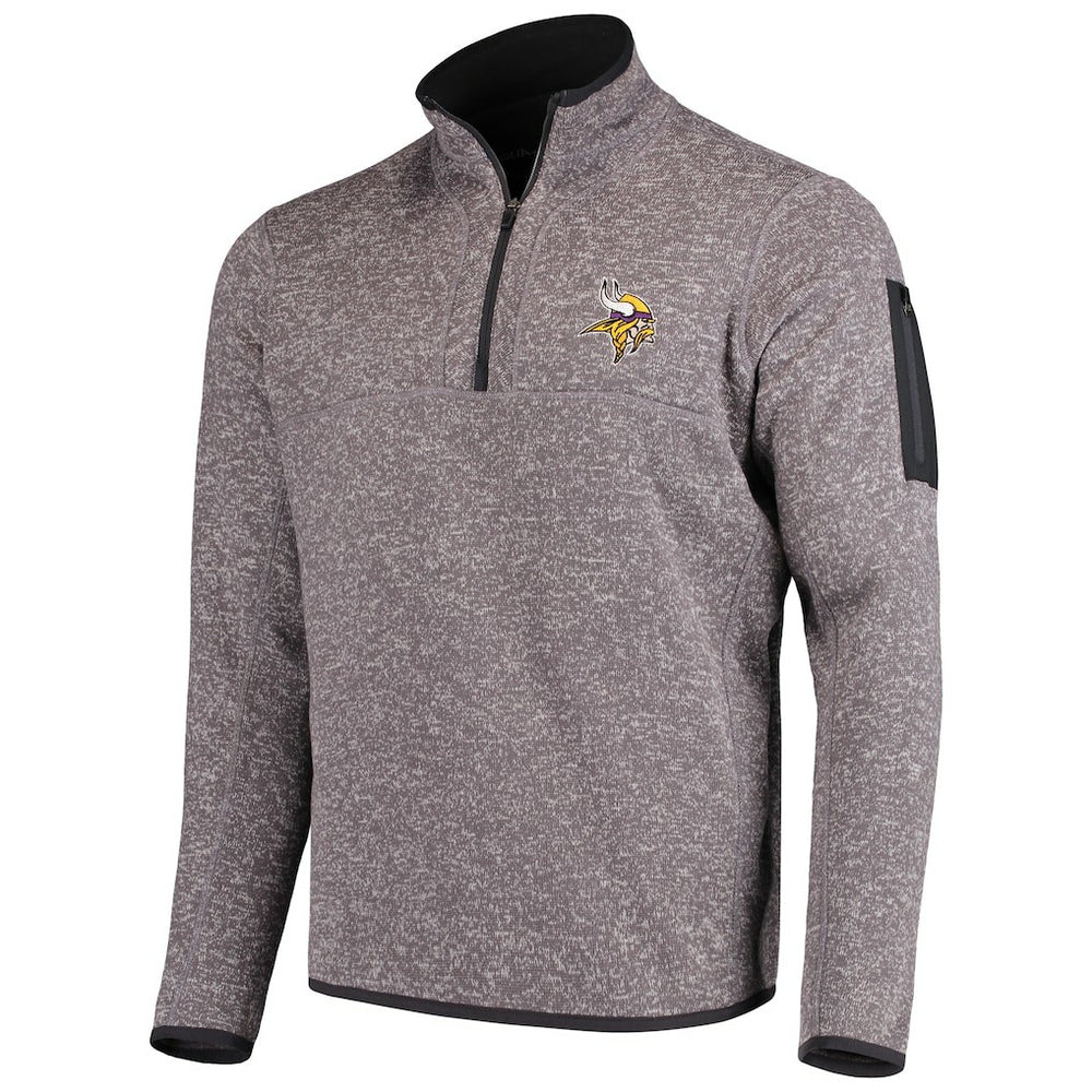 Minnesota Vikings Antigua Fortune Quarter-Zip Pullover Jacket - Charcoal - NFL