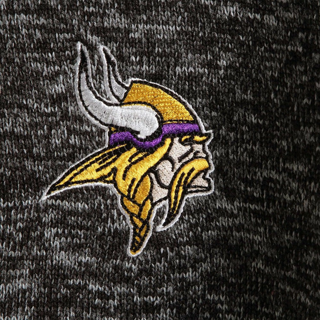 Minnesota Vikings Antigua Fortune Quarter-Zip Pullover Jacket - Heather Black - NFL
