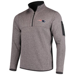 New England Patriots Antigua Fortune Quarter-Zip Pullover Jacket - Charcoal - NFL