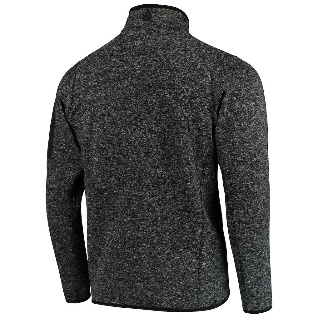 New England Patriots Antigua Fortune Quarter-Zip Pullover Jacket - Heather Black - NFL