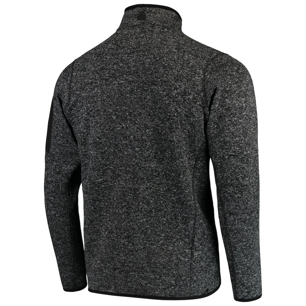 New England Patriots Antigua Fortune Quarter-Zip Pullover Jacket - Heather Black - NFL