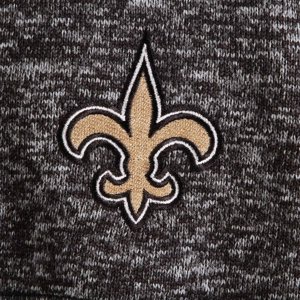 New Orleans Saints Antigua Fortune Quarter-Zip Pullover Jacket - Heather Black - NFL