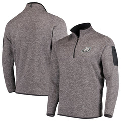 Philadelphia Eagles Antigua Fortune Quarter-Zip Pullover Jacket - Charcoal - NFL