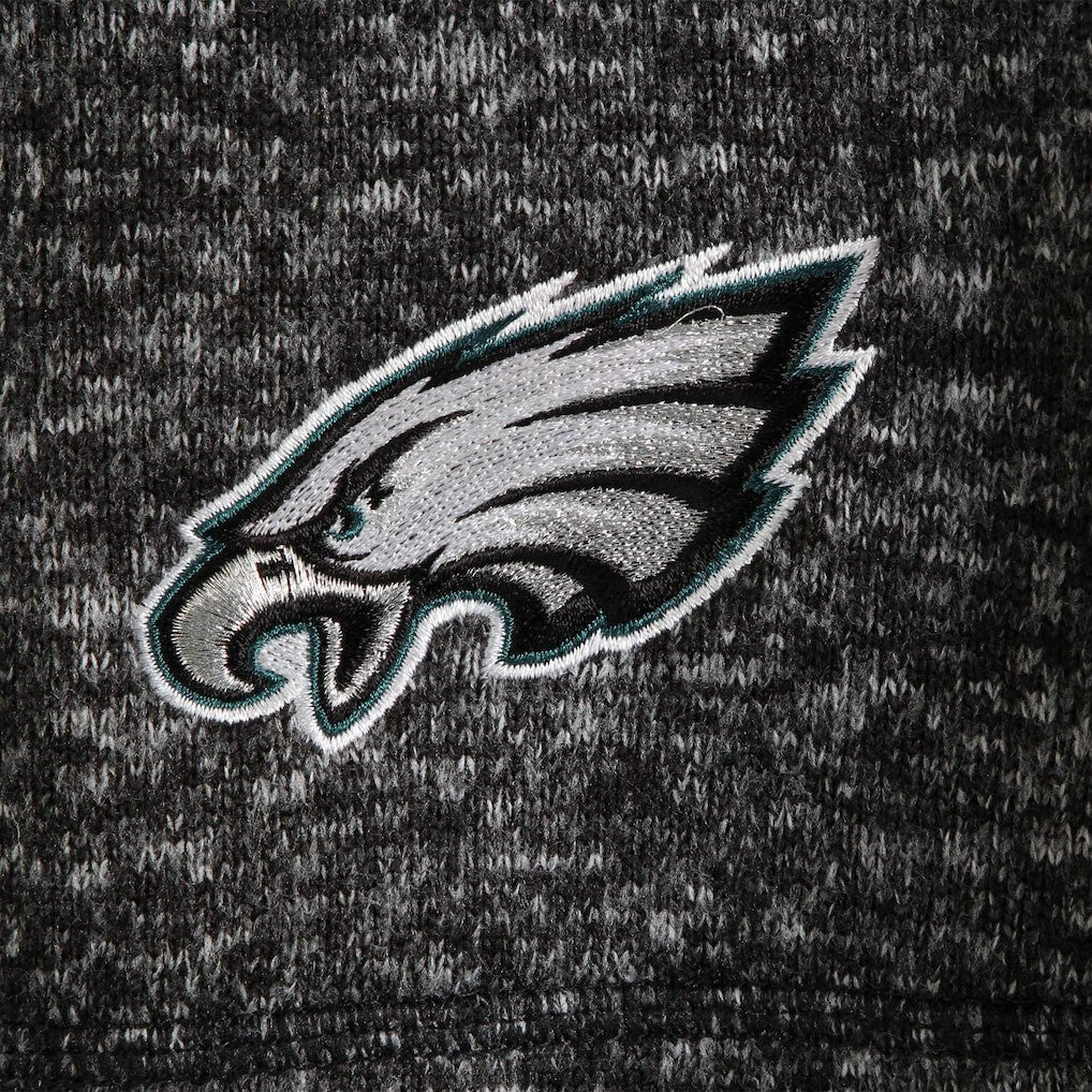 Philadelphia Eagles Antigua Fortune Quarter-Zip Pullover Jacket - Heather Black - NFL