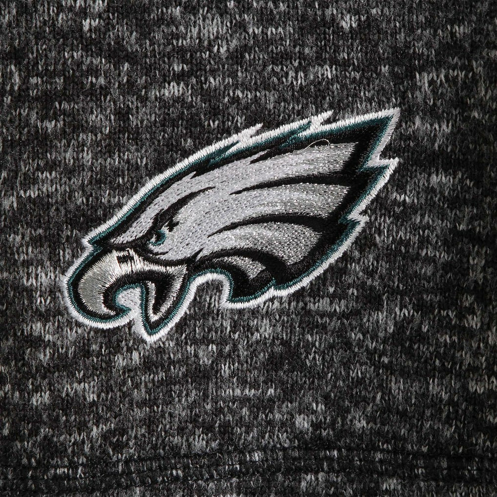 Philadelphia Eagles Antigua Fortune Quarter-Zip Pullover Jacket - Heather Black - NFL