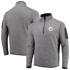 Pittsburgh Steelers Antigua Fortune Quarter-Zip Pullover Jacket - Charcoal - NFL
