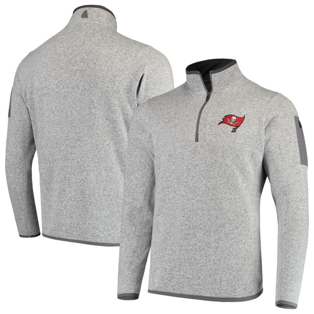 Tampa Bay Buccaneers Antigua Fortune Quarter-Zip Pullover Jacket - Heather Black - NFL