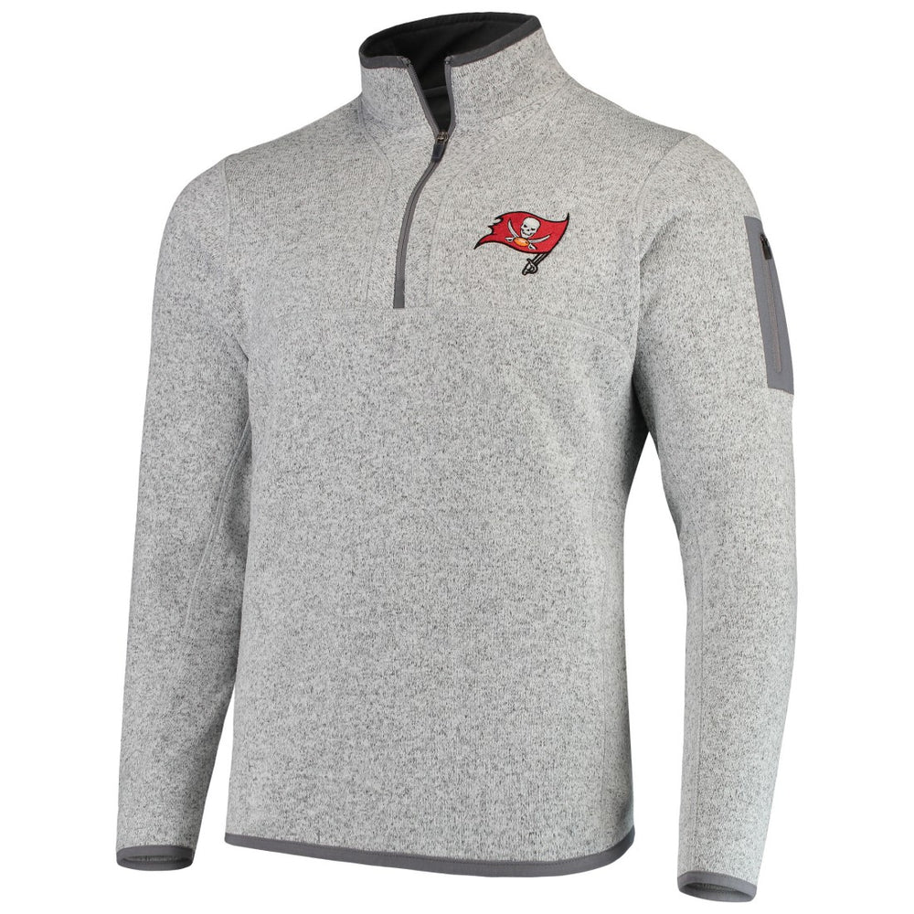 Tampa Bay Buccaneers Antigua Fortune Quarter-Zip Pullover Jacket - Heather Black - NFL