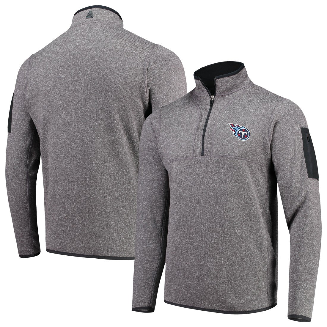 Tennessee Titans Antigua Fortune Quarter-Zip Pullover Jacket - Charcoal - NFL