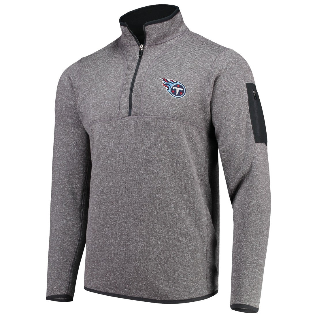 Tennessee Titans Antigua Fortune Quarter-Zip Pullover Jacket - Charcoal - NFL