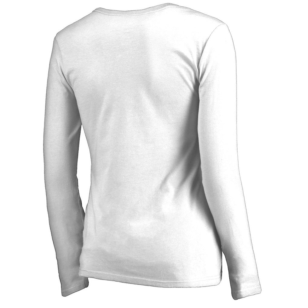 San Francisco 49ers Women's Throwback Logo Long Sleeve V-Neck T-Shirt - White - NFL