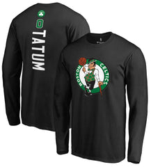 Jayson Tatum Boston Celtics Team Backer Name & Number Long Sleeve T-Shirt Black