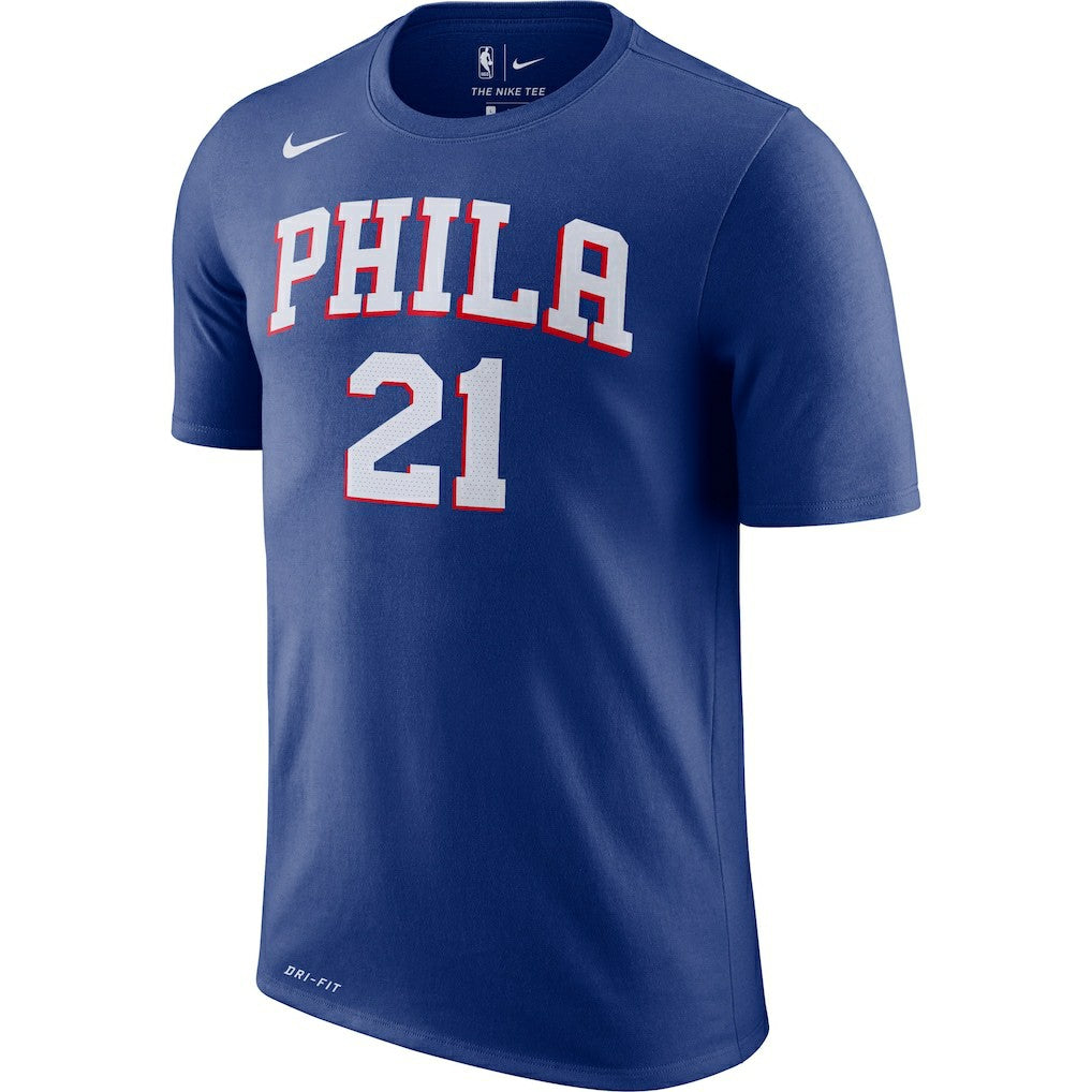 Nike Joel Embiid Philadelphia 76ers Player Name & Number Performance T-Shirt Royal