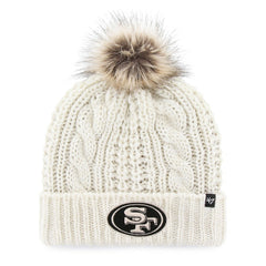 San Francisco 49ers '47 Women's Meeko Cuffed Knit Hat With Pom - White - 47 brand