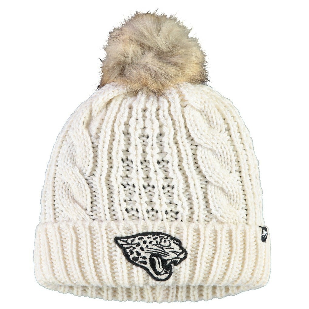 Jacksonville Jaguars '47 Women's Meeko Cuffed Knit Hat With Pom - Cream - 47 brand
