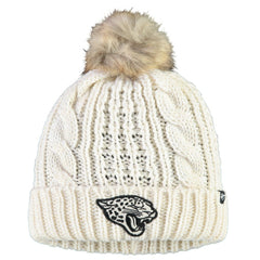Jacksonville Jaguars '47 Women's Meeko Cuffed Knit Hat With Pom - Cream - 47 brand