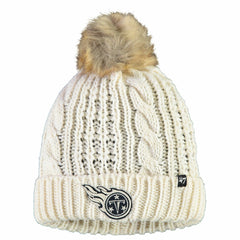 Tennessee Titans '47 Women's Meeko Cuffed Knit Hat With Pom - Cream - 47 brand