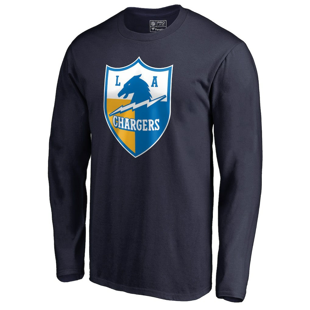 Los Angeles Chargers Vintage Shield Logo Long Sleeve T-Shirt - Navy - NFL