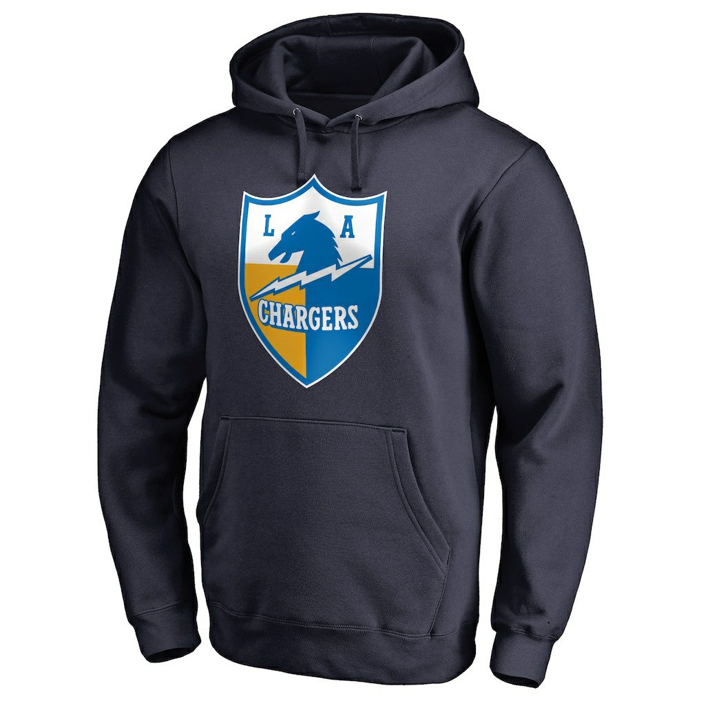 Los Angeles Chargers Vintage Shield Logo Pullover Hoodie - Navy - NFL