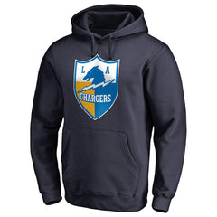Los Angeles Chargers Vintage Shield Logo Pullover Hoodie - Navy - NFL