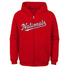 Washington Nationals Youth Team Color Wordmark Full-Zip Hoodie Online