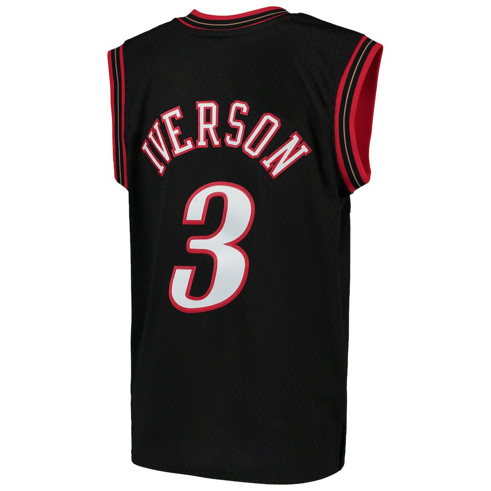 Mitchell & Ness Allen Iverson Philadelphia 76ers Youth Hardwood Classics Swingman Throwback Jersey Black