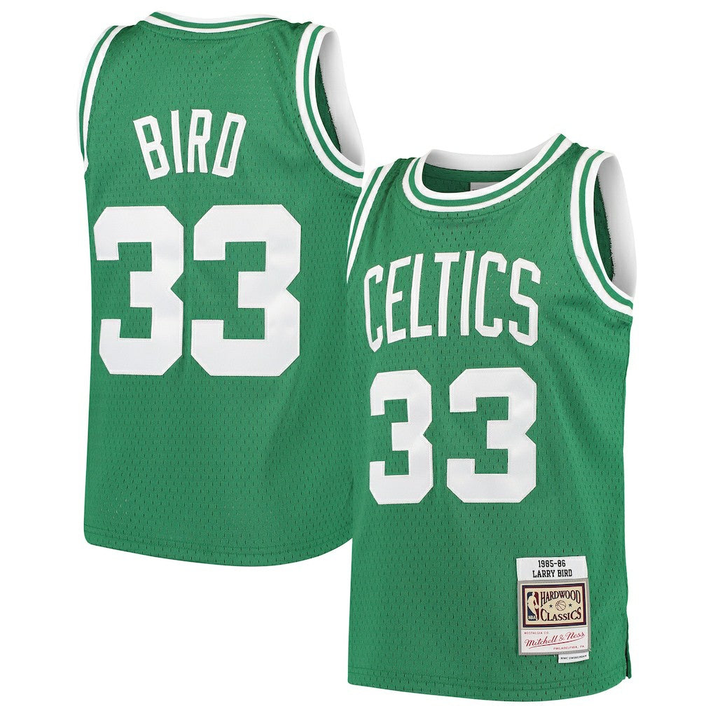 Mitchell & Ness Larry Bird Boston Celtics Youth Hardwood Classics Swingman Throwback Jersey Kelly Green