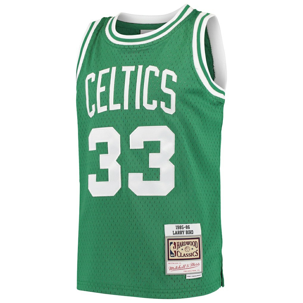 Mitchell & Ness Larry Bird Boston Celtics Youth Hardwood Classics Swingman Throwback Jersey Kelly Green