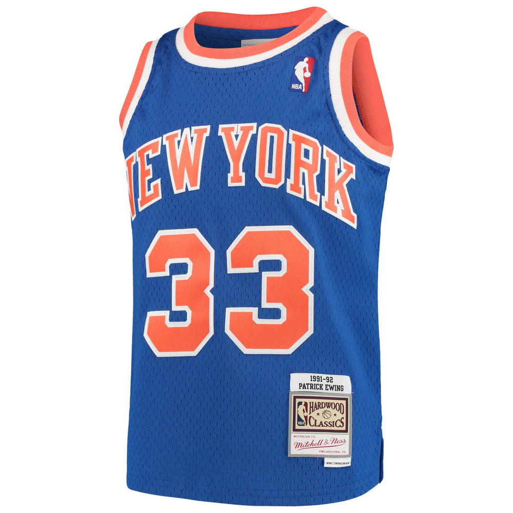 Mitchell & Ness Patrick Ewing New York Knicks Youth Hardwood Classics Swingman Throwback Jersey Blue