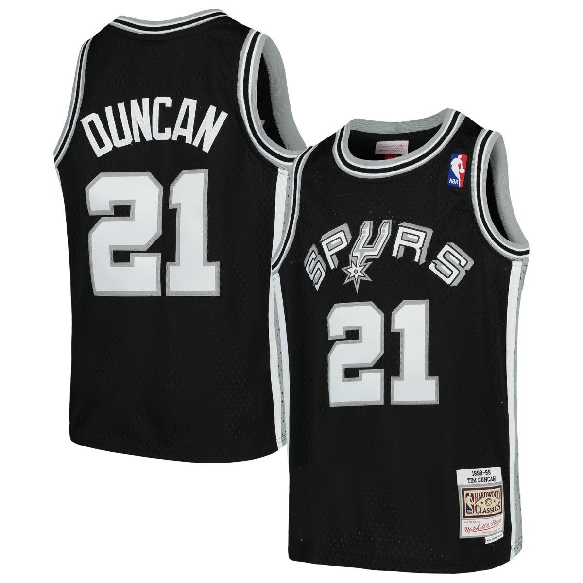 Mitchell & Ness Tim Duncan San Antonio Spurs Youth Swingman Throwback Jersey Black