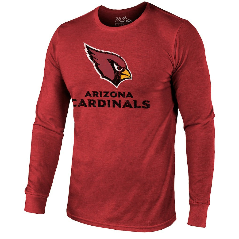 Arizona Cardinals Majestic Threads Lockup Tri-Blend Long Sleeve T-Shirt - Cardinal - NFL