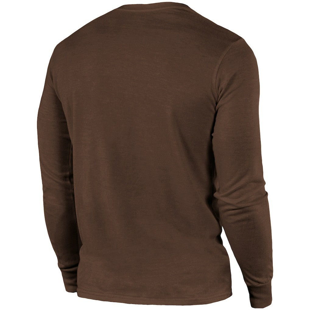 Cleveland Browns Majestic Threads Lockup Tri-Blend Long Sleeve T-Shirt - Brown - NFL